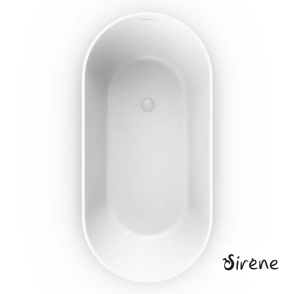 [402-CUS15575-301] Μπανιέρα Solid Surface Ελεύθερης Τοποθέτησης CUSCO Freestanding 155x75, Sirene White Matt