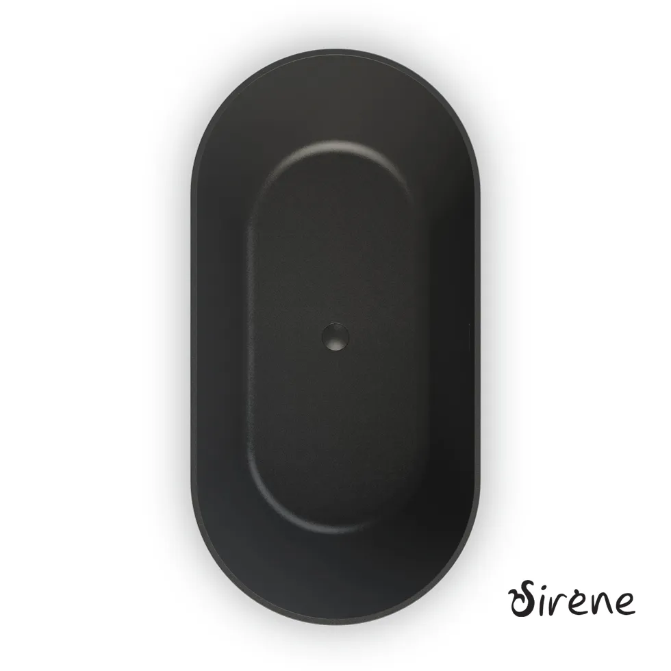 [402-CUS16585-401] Μπανιέρα Solid Surface Ελεύθερης Τοποθέτησης CUSCO Freestanding 165x85, Sirene Black Matt