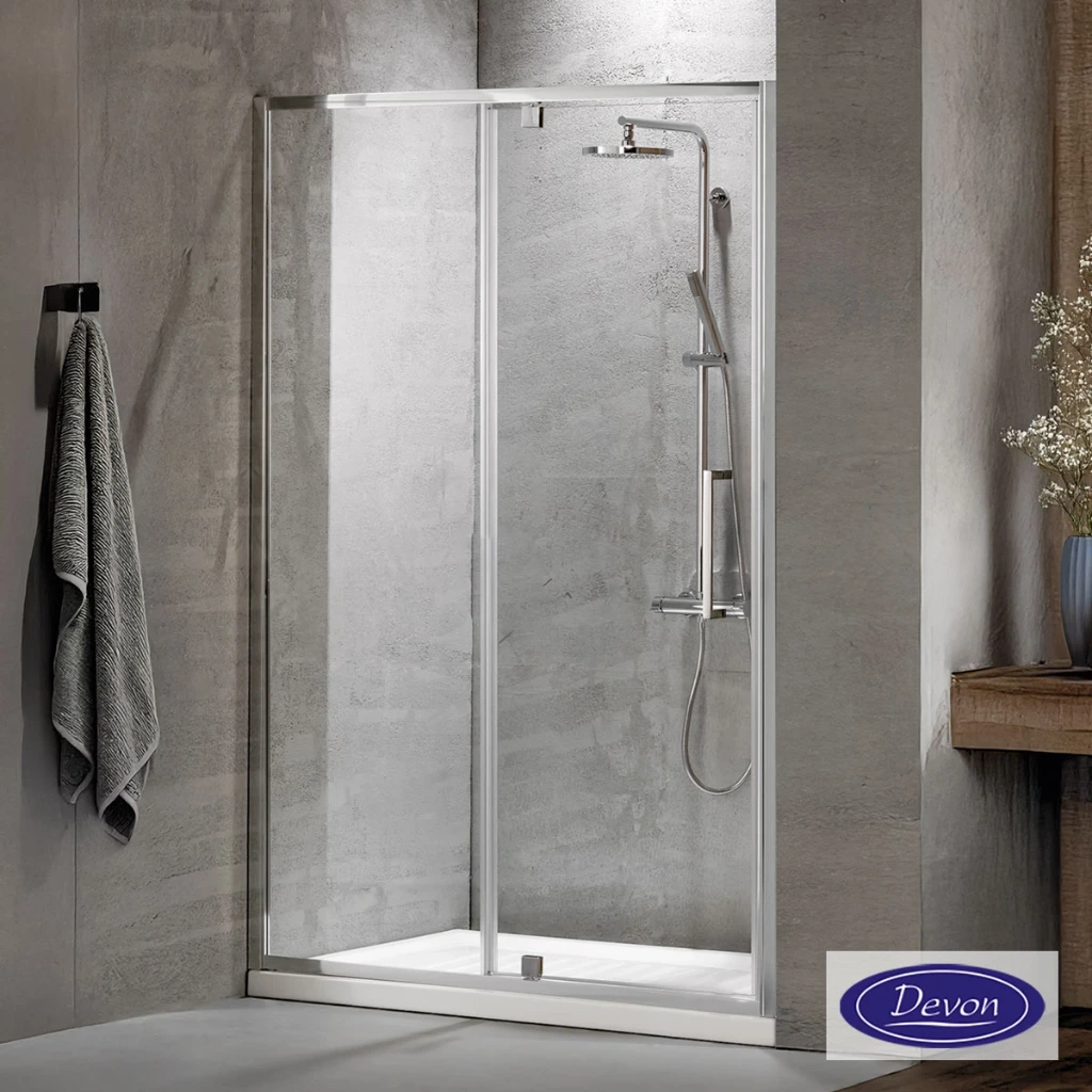 Pivot Shower Door PIVOT INFILL 110, Height 195cm, Adjustable Dimension From 107 To 111cm, Primus Plus Clean Glass Chrome