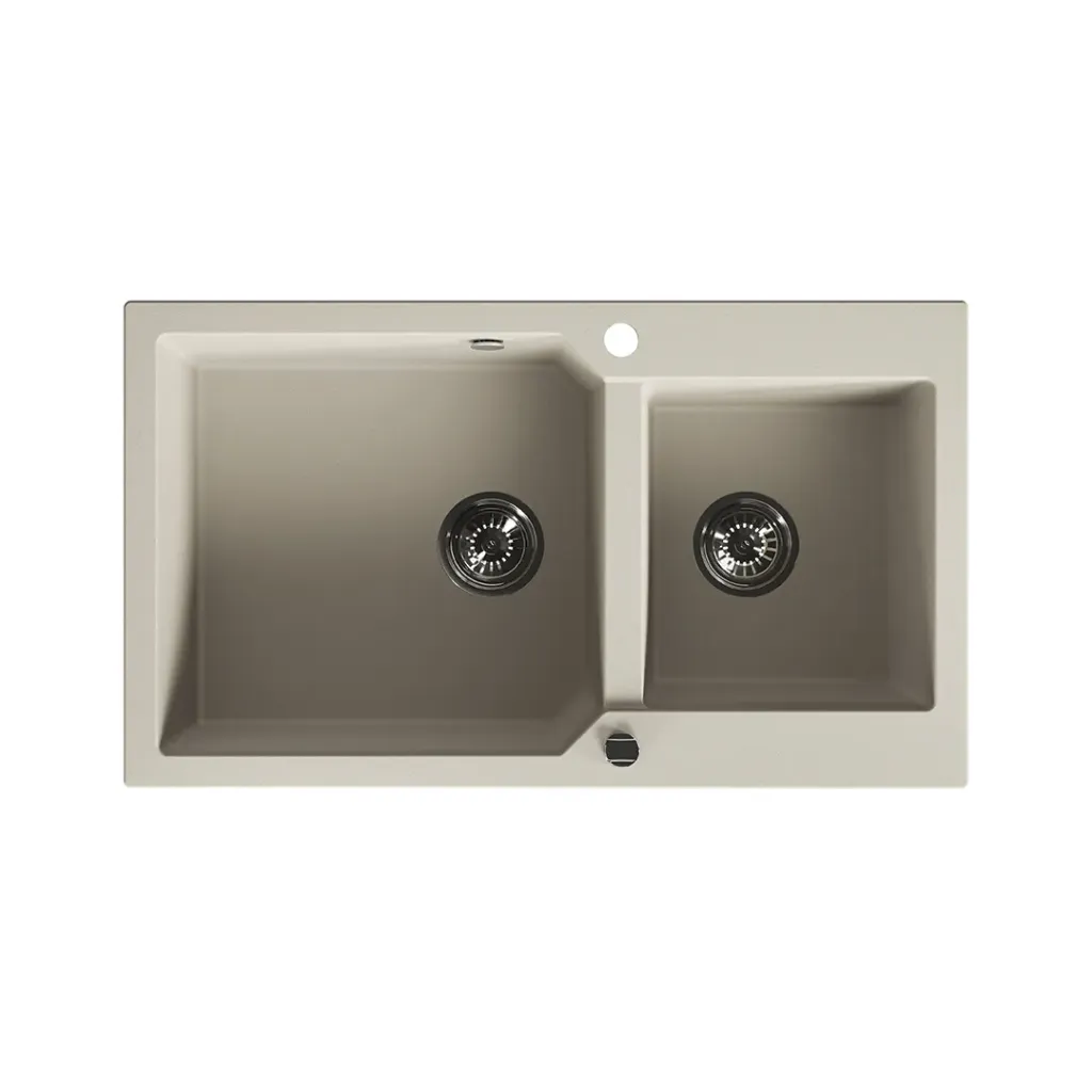 Γρανιτένιος Νεροχύτης Milos Beige 2 Γούρνες 860x497x214mm