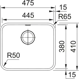 Franke Bell νεροχύτης υποκαθ. 47,5Χ41