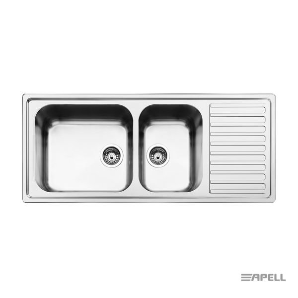 Νεροχύτης Anniversario 116x50 Inox Σαγρέ