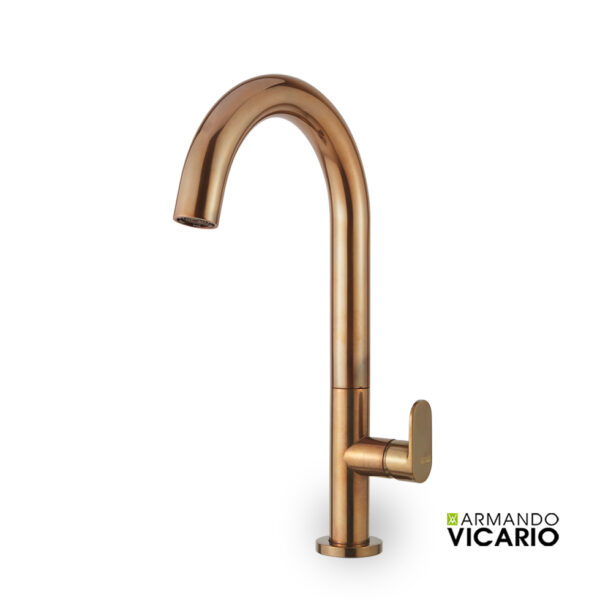 Μπαταρία Νιπτήρα Υψηλή με Βαλβίδα Clic-Clac Slim Natural Brass