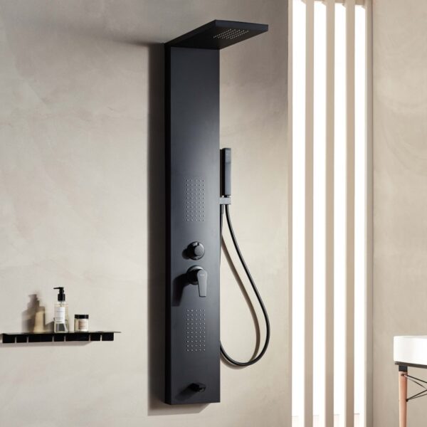 53100 Ν ROMA ΣΤΗΛΗ ΥΔΡΟΜΑΣΑΖ ΜΑΥΡΗ ΜΑΤ BLACK MATT (53100-1)53100 Ν ROMA SHOWER PANEL BLACK MATT (53100-1)
