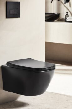 FRESH  RIM OUT ΛΕΚΑΝΗ ΚΡΕΜΑΣΤΗ ΜΑΥΡΗ MAΤT (FRE 5610N) ΧΩΡΙΣ ΚΑΛΥΜΜΑFRESH  RIM OUT WALL HUNG PAN BLACK MATT (FRE 5610N) NO COVER
