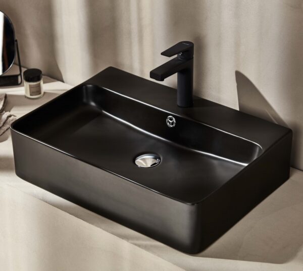 STR60BM STRATA 60 MATT BLACK ΝΙΠΤΗΡΑΣ ΕΠΙΚΑΘΗΜΕΝΟΣ 60.5x41.5x13cmSTR60BM STRATA 60 MATT BLACK MOUNTED WASHBASIN 60.5x41.5x13cm