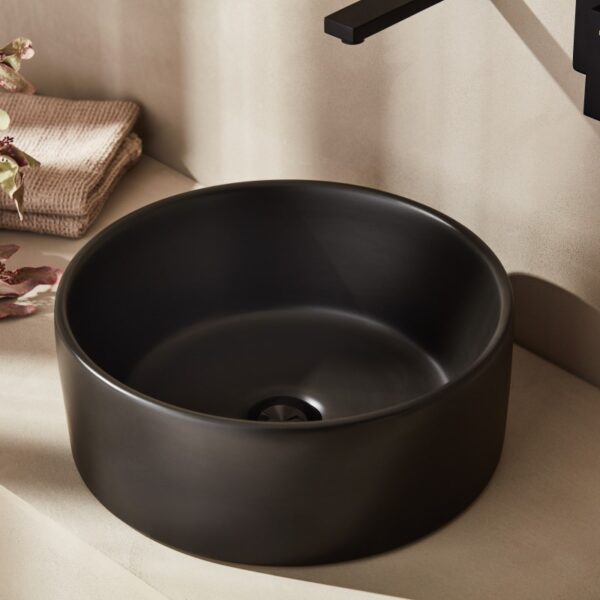 STY040N  STYLE BLACK MATT ΝΙΠΤΗΡΑΣ ΕΠΙΚΑΘΗΜΕΝΟΣ Φ40cmSTY040N  STYLE BLACK MATT MOUNTED WASHBASIN Φ40cm