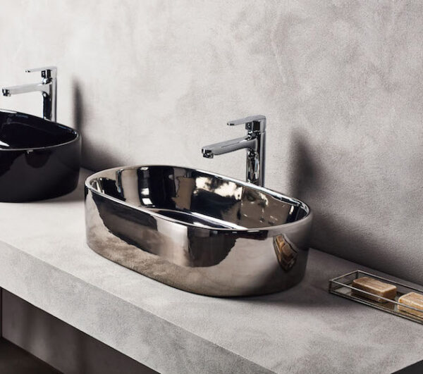 COR055S CORONA SILVER MOUNTED WASHBASIN 55x35x14cmCOR055S CORONA  SILVER  ΝΙΠΤΗΡΑΣ ΕΠΙΚΑΘΗΜΕΝΟΣ  55x35x14cm