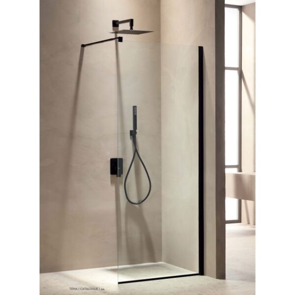 Σταθερό Πάνελ Ντουζιέρας Free Black (WALK-IN) - WA 120195N 120Χ195cm