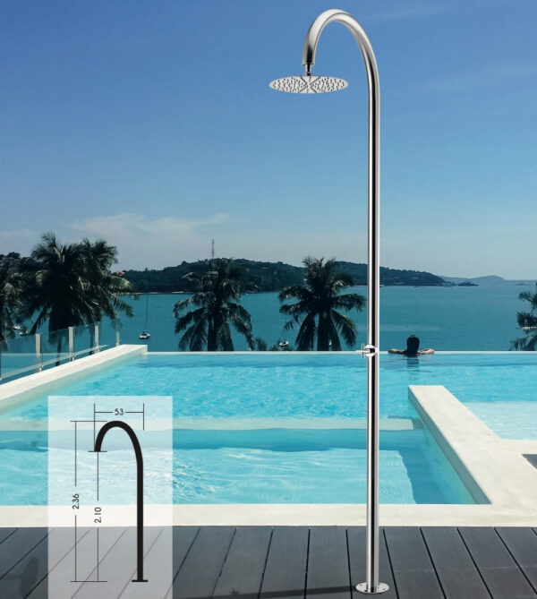 6012 OUTDOORS SHOWER COLUMN Φ50 ΙΝΟΧ SS316 SHOWER HEAD ΙΝΟΧ Φ306012 SHOWER COLUMN Φ50 ΙΝΟΧ SS316 WITH SHOWER HEAD ΙΝΟΧ Φ22