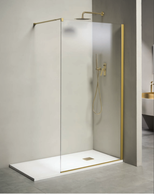 WA G FREE NANO CLEAR WALK-IN ΣΤΑΘΕΡΟ ΠΑΝΕΛ BRUSHED GOLD - WA 80195G 80Χ195cm