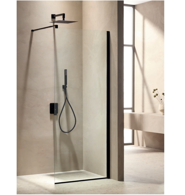 Σταθερό Πλαϊνό Καμπίνας VERSUS BLACK MAT - VH 080 Ν 80Χ195cm