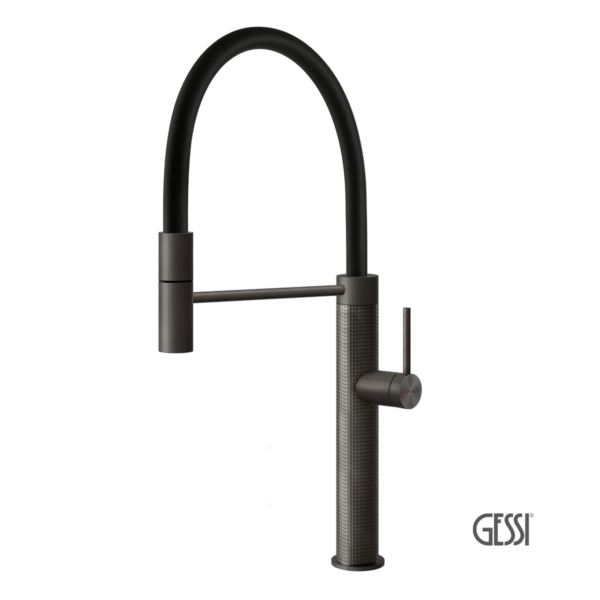Μπαταρία Νεροχύτη Κουζίνας Cesello Gessi Inox316 Black metal Brushed PVD