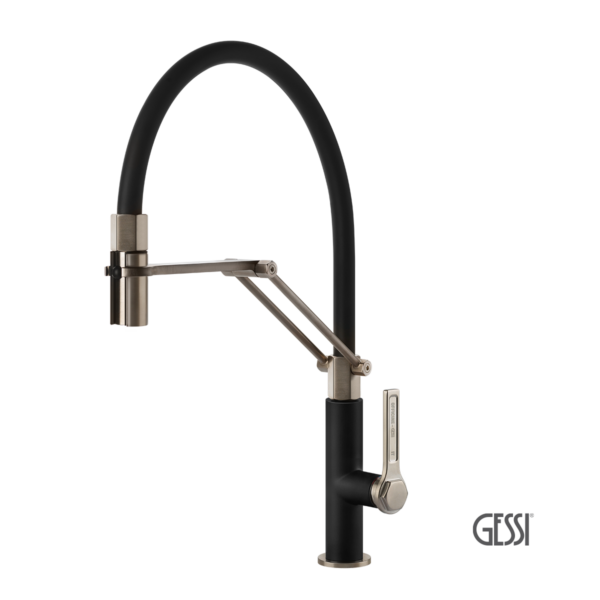 Μπαταρία Νεροχύτη Κουζίνας Officine Gessi Inox/Black Matt