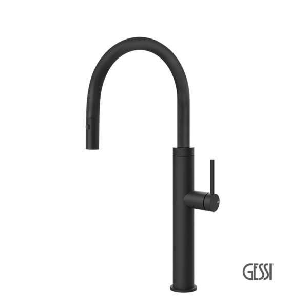 Μπαταρία Νεροχύτη Κουζίνας Gessi Inox316 Black Matt