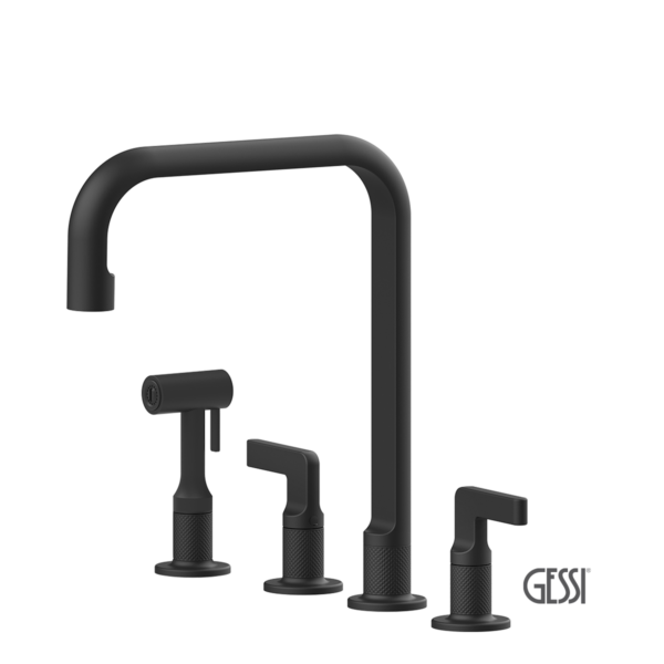Μπαταρία Νεροχύτη Κουζίνας 4 Οπών Inciso Gessi Black Matt